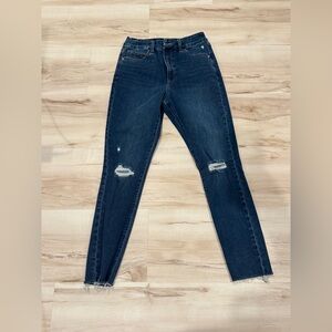 Express Midnight Blue Ripped Skinny Jeans, Like New!